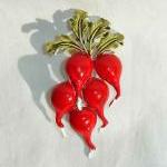 Vintage 40s Coro Red Enamel..